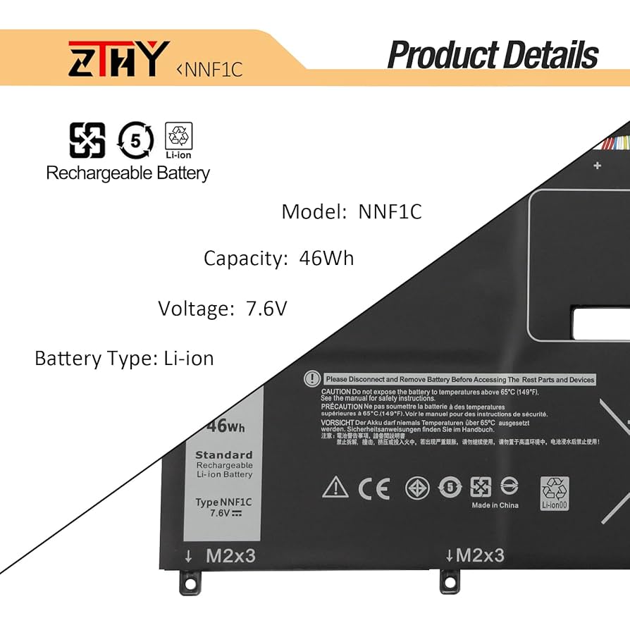 ZTHY NNF1C Laptop Battery Replacement for Dell XPS 13 9365